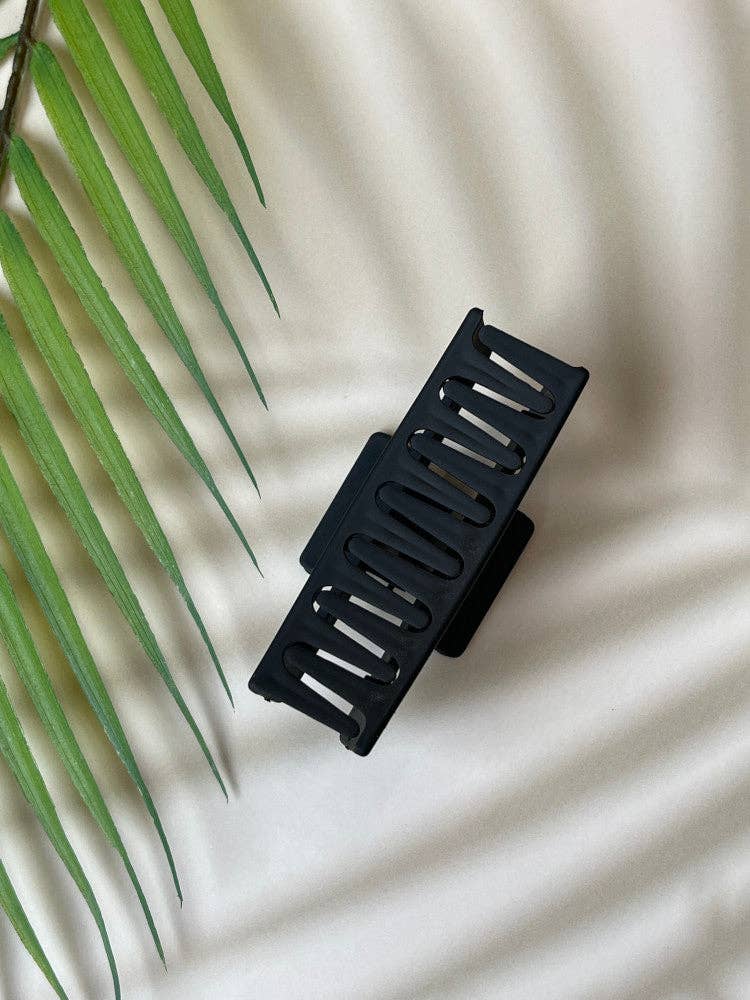Claw Clip - Elongated Rectangle - Black