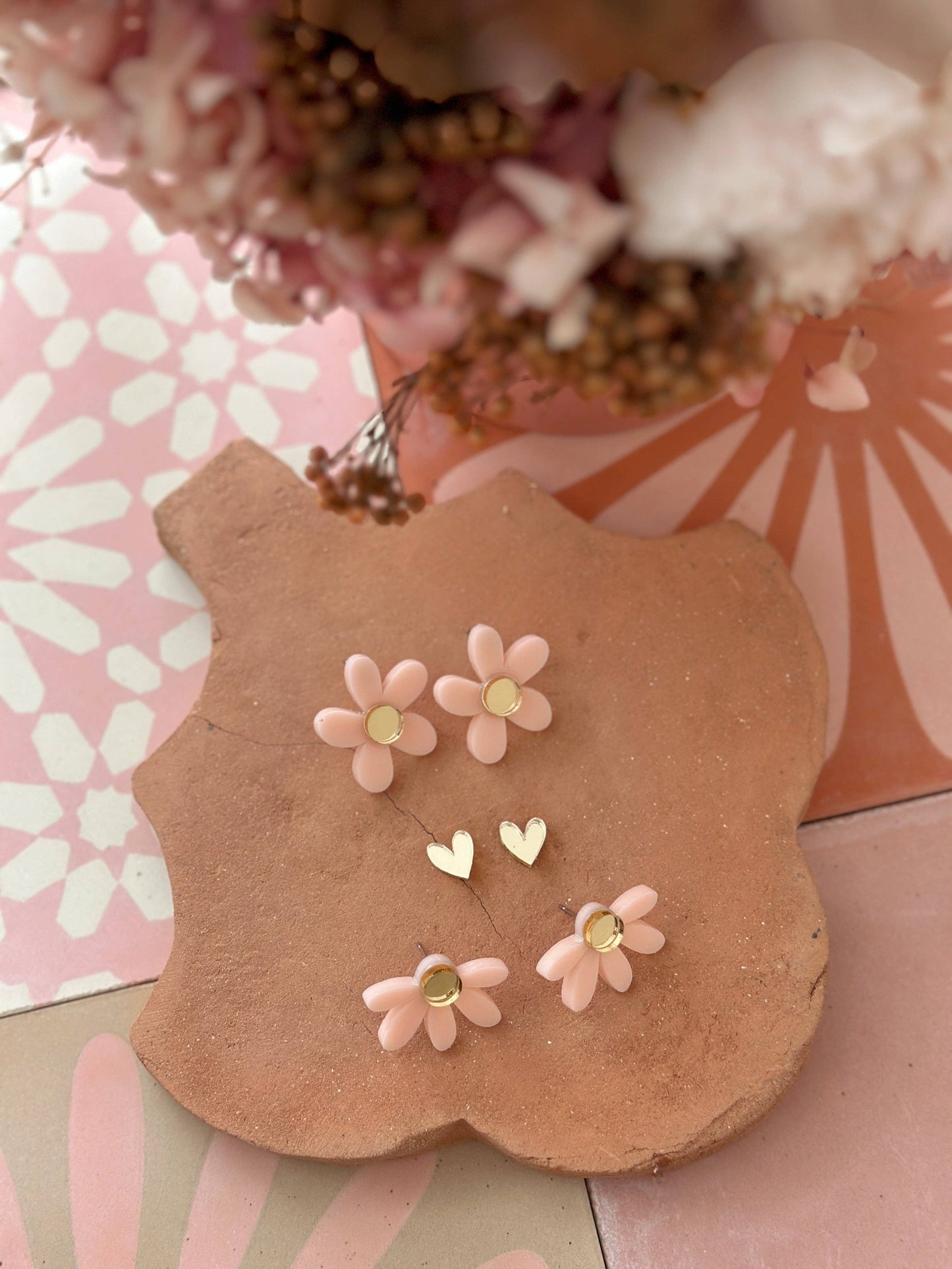 Stud Pack Trio | Pale Pink + Gold
