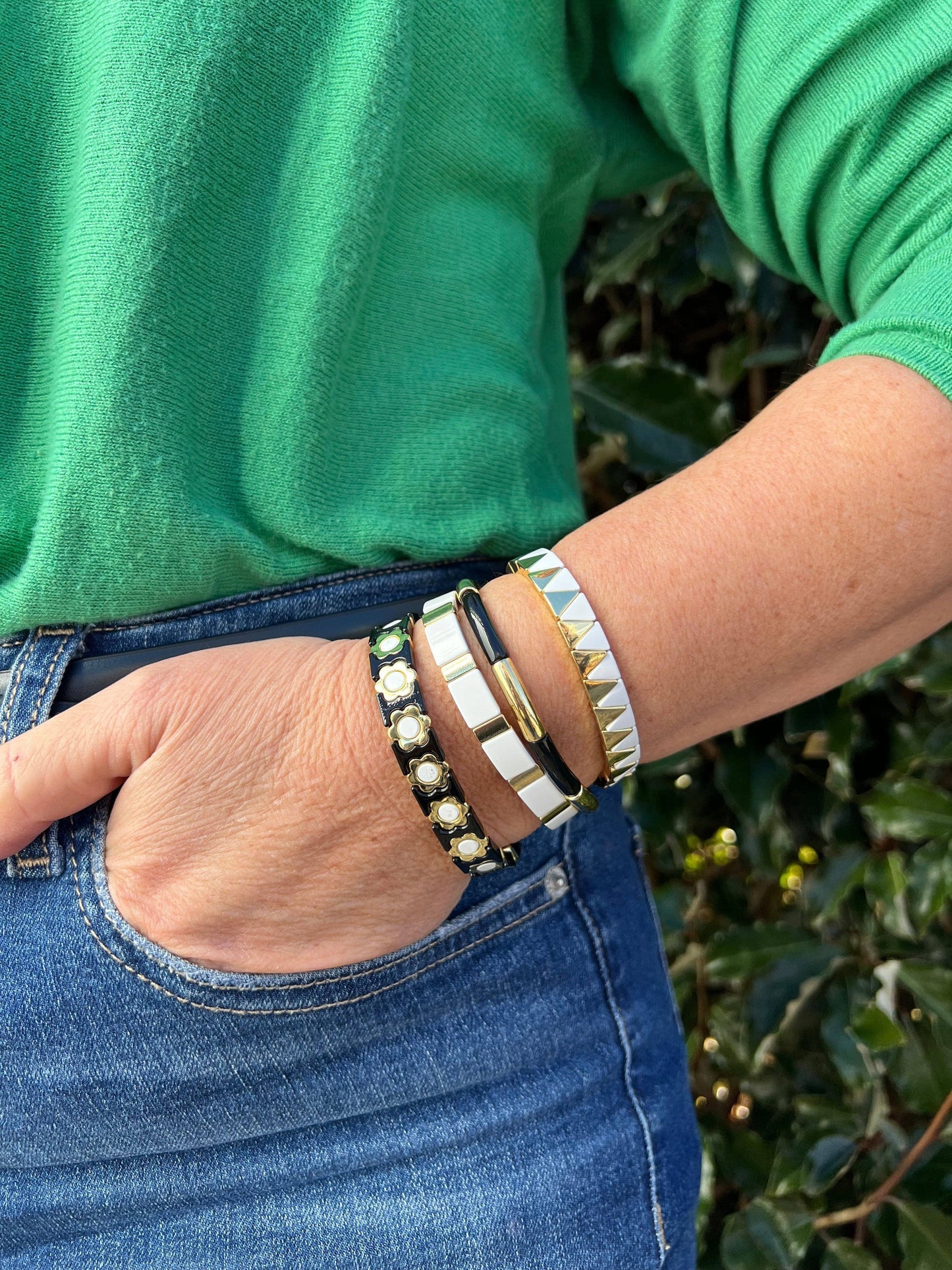 Enamel Bracelet Heart Blue Multis/Gold