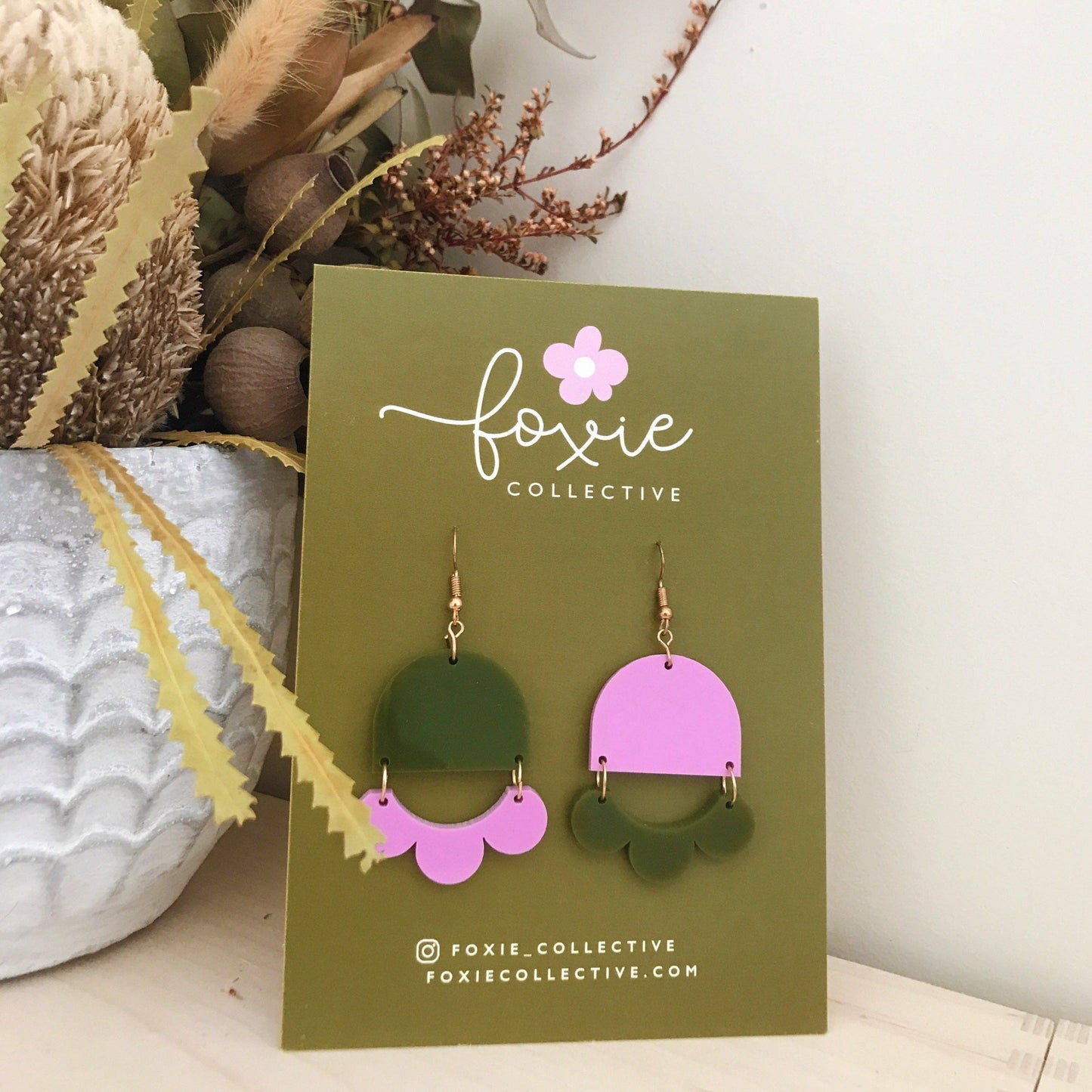 Marlie Mismatch Earrings | Olive + Lilac