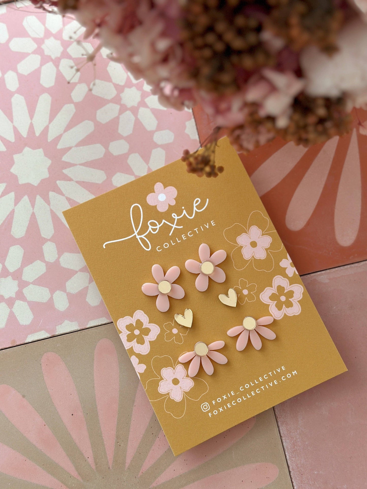 Stud Pack Trio | Pale Pink + Gold