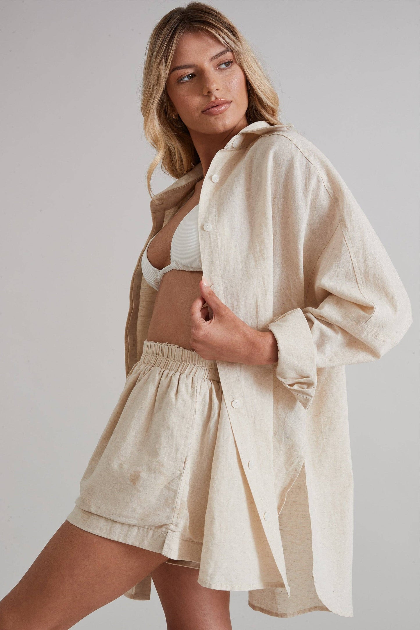 Monaco Stone Linen Shirt