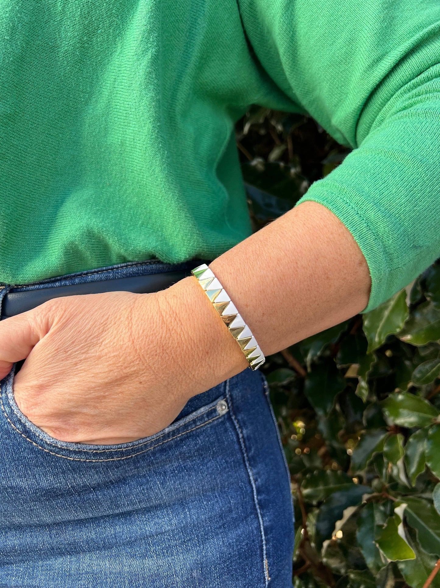 Enamel Bracelet Heart Blue Multis/Gold