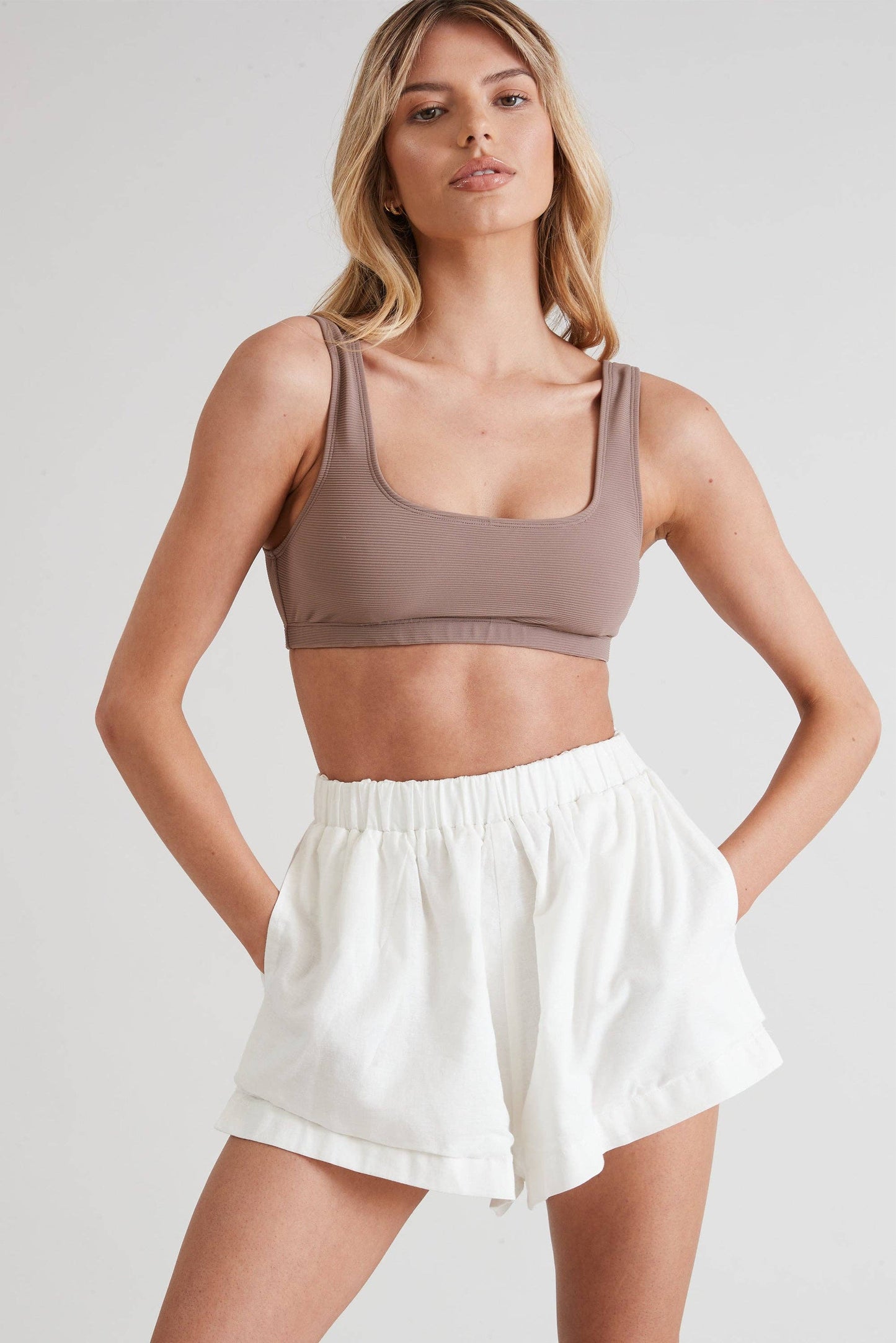 Monaco White Linen Short