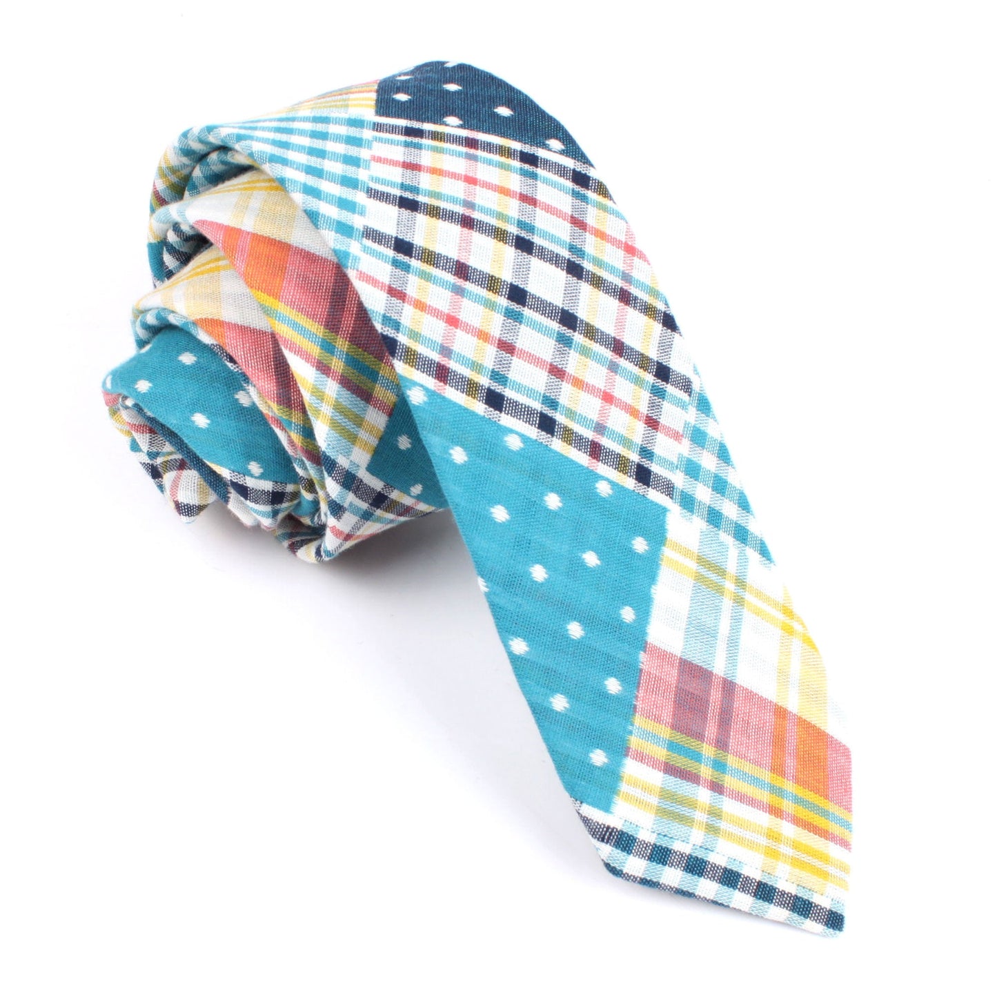 Gingham Polkadot Tie - Skinny