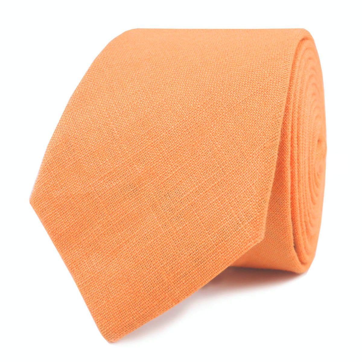 Orange Linen Tie - Skinny
