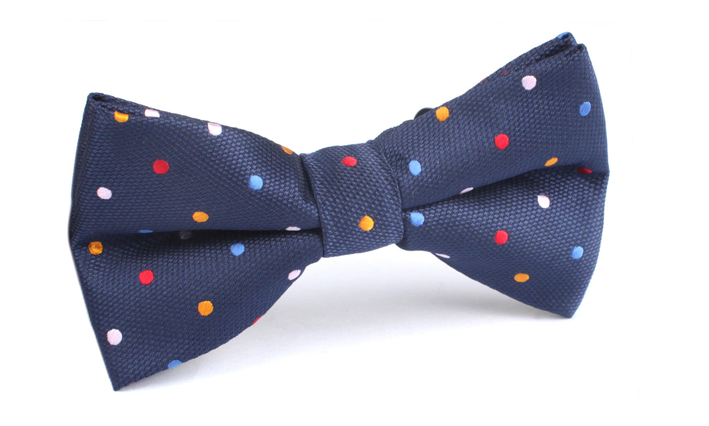 Navy Confetti Polka Dots Bow Tie