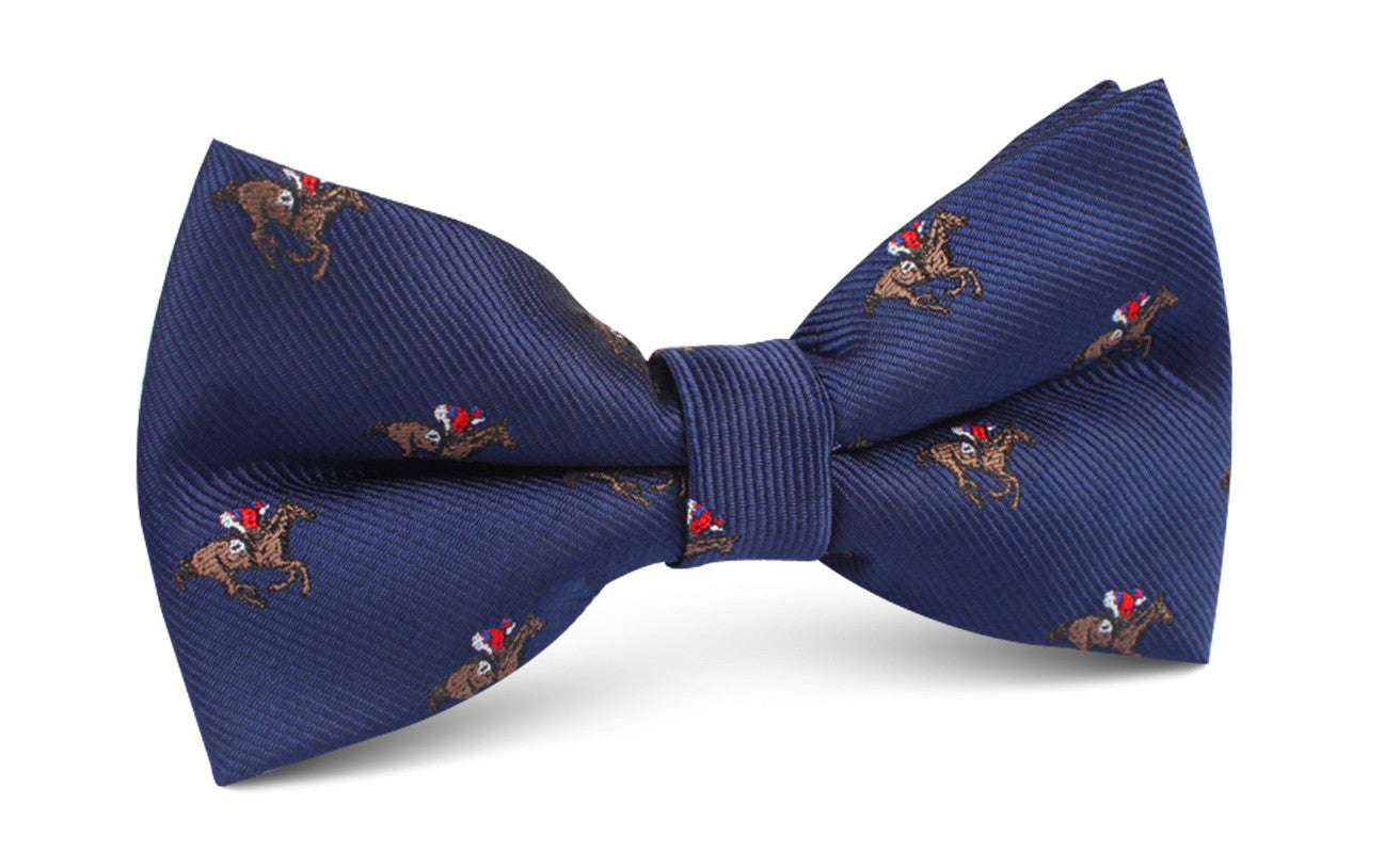 Race Horse Navy Bow Tie