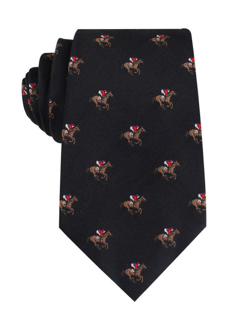 Black Race Horse Tie