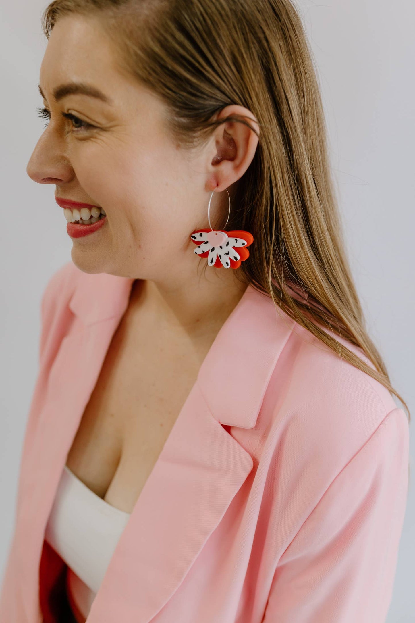 Ella Hoops - Red/Black Spot/Pink
