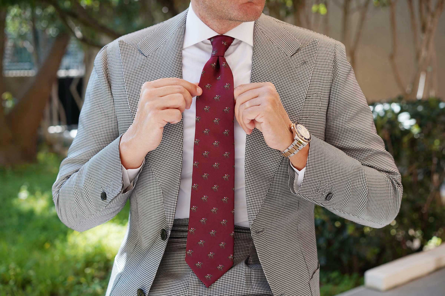 Burgundy Race Horse Tie