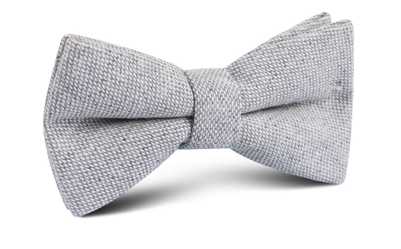 Grey Linen Bow Tie