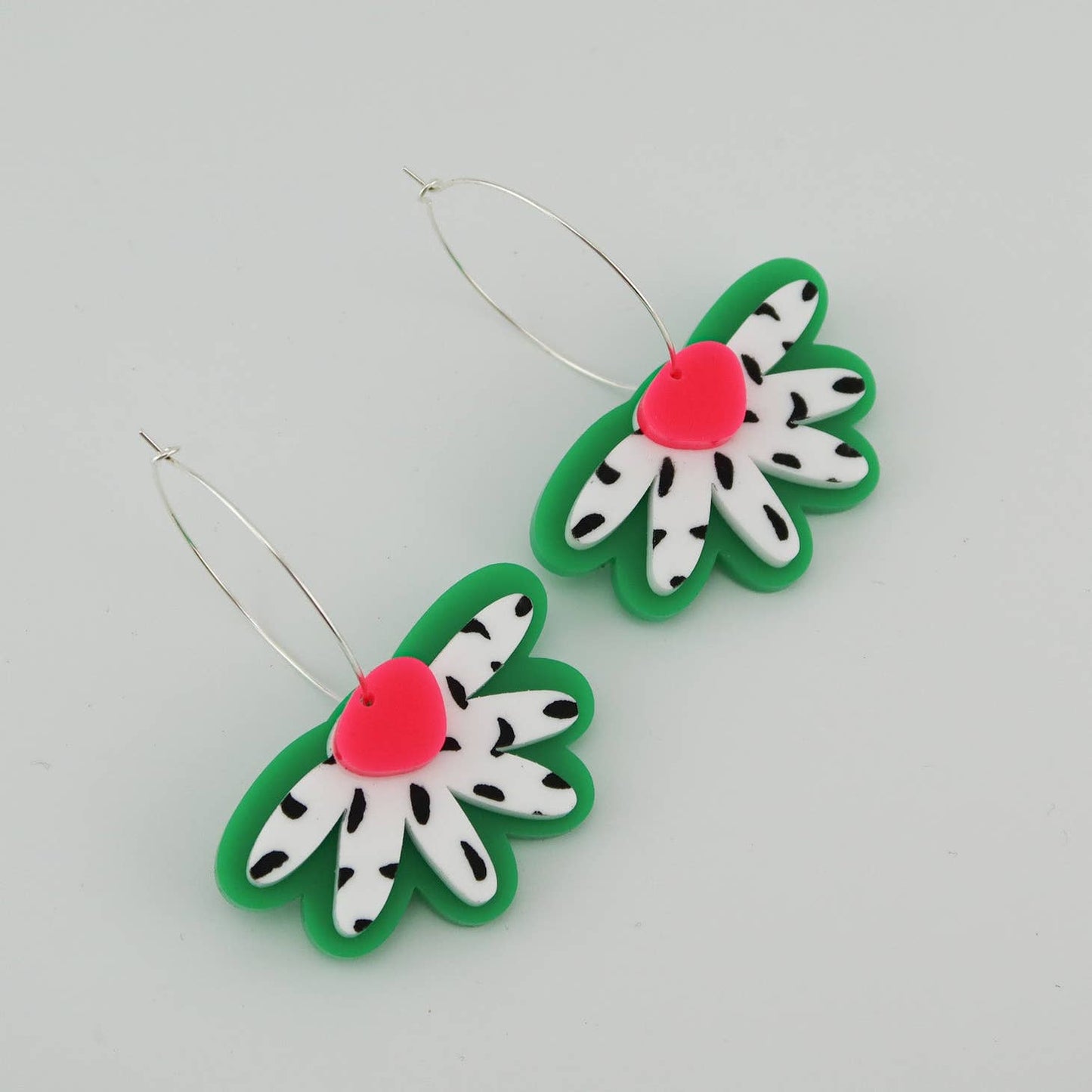 Ella Hoops - Green/Black Spot/Hot Pink