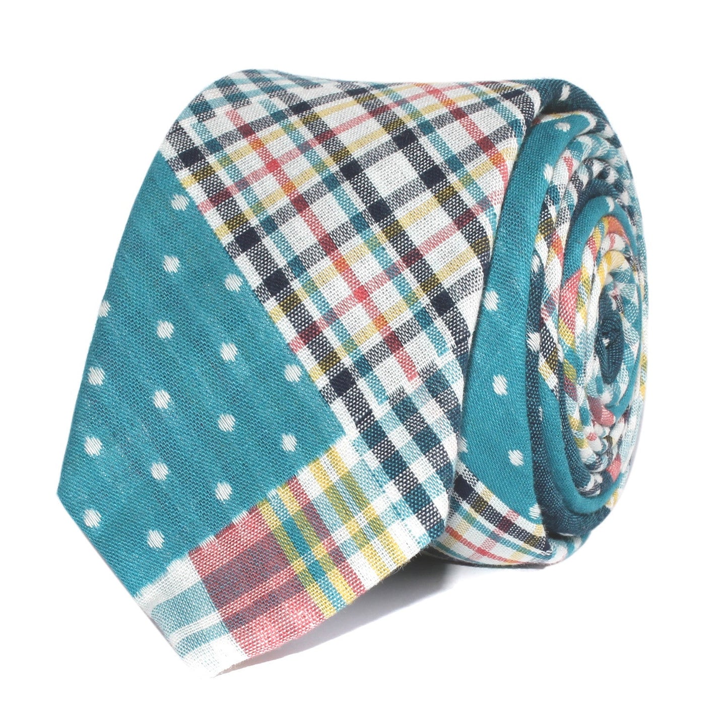 Gingham Polkadot Tie - Skinny