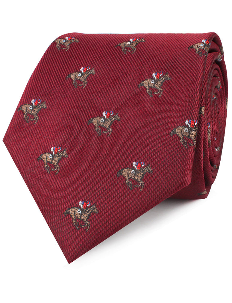 Burgundy Race Horse Tie