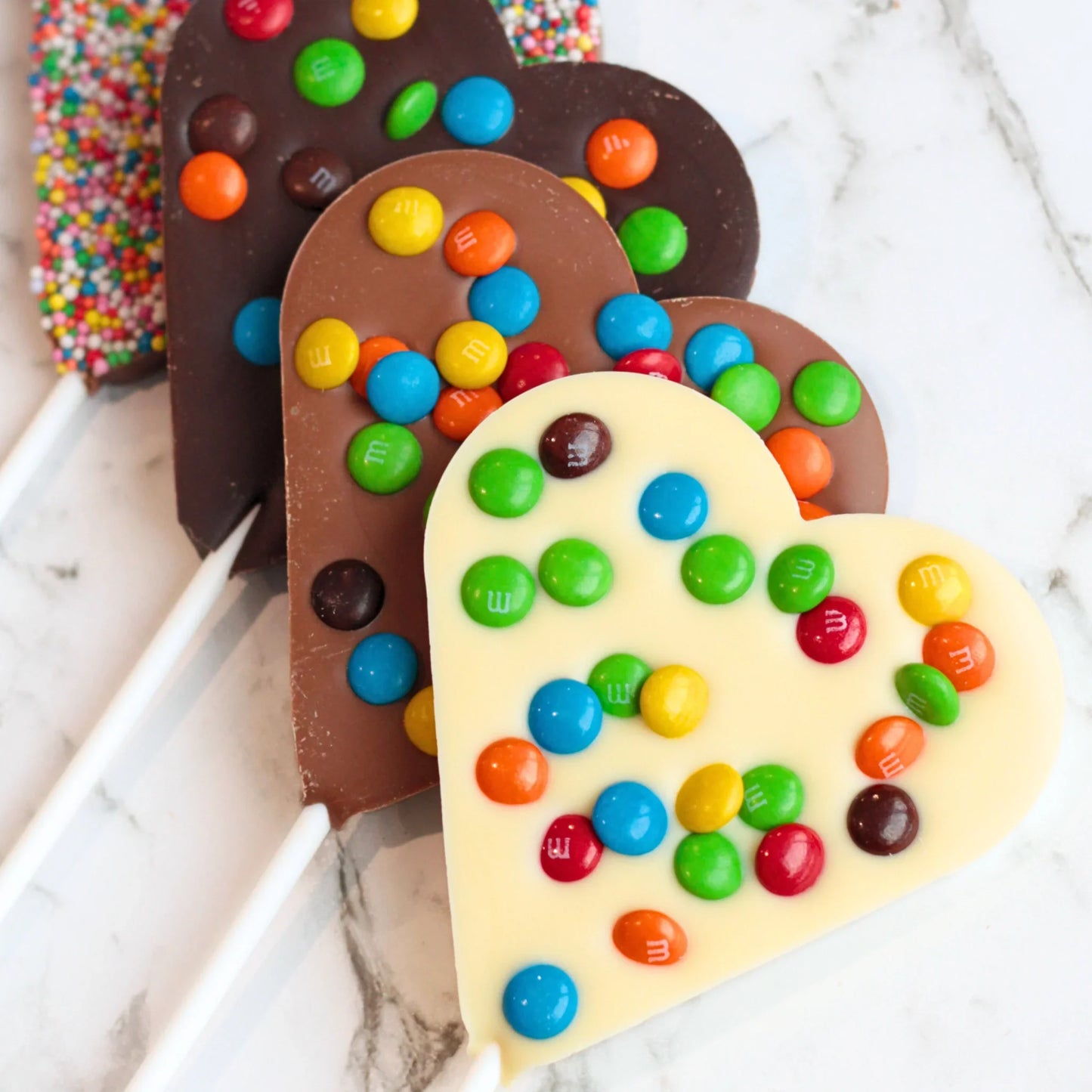 Heart M&M Pop - White Chocolate