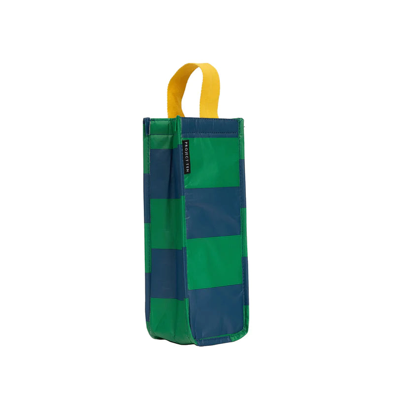 Green & Navy Wine Bag