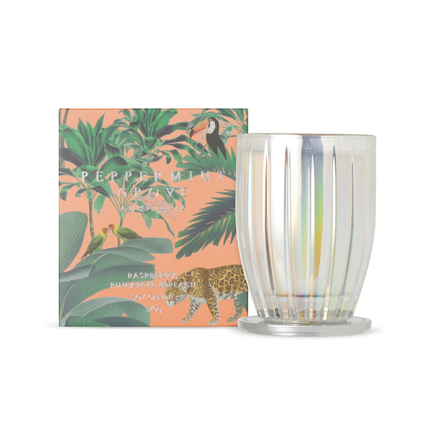 Raspberry, Pineapple & Peach Fragrance Soy Candle 370g