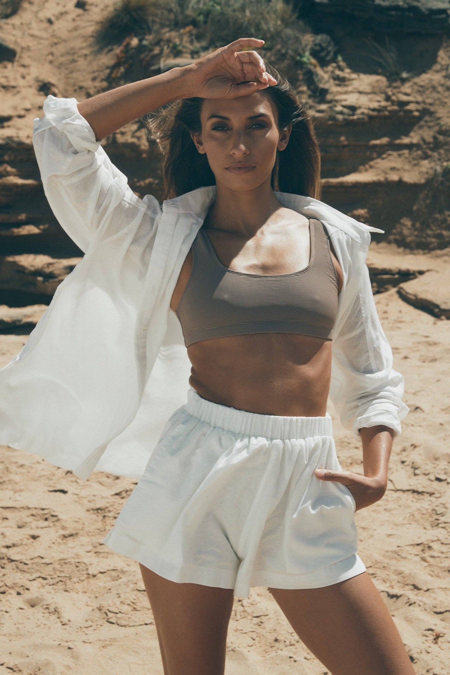 Monaco White Linen Short