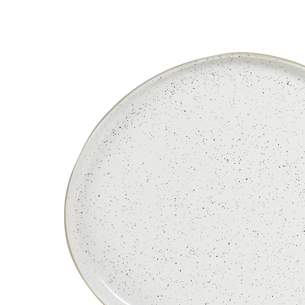 White Speckle Round Platter