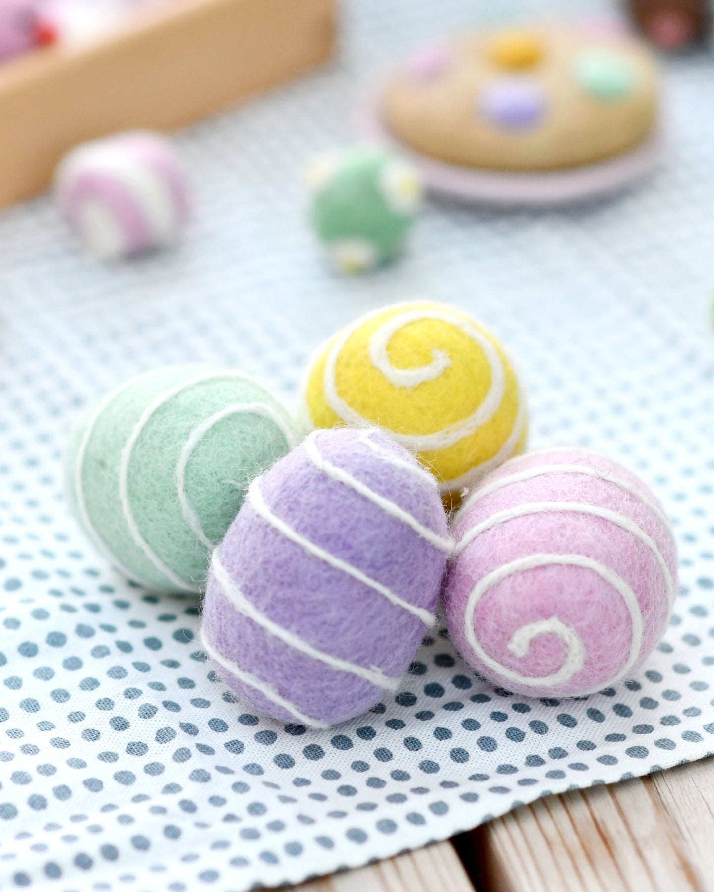 Felt Sprial Eggs (Set of 4)