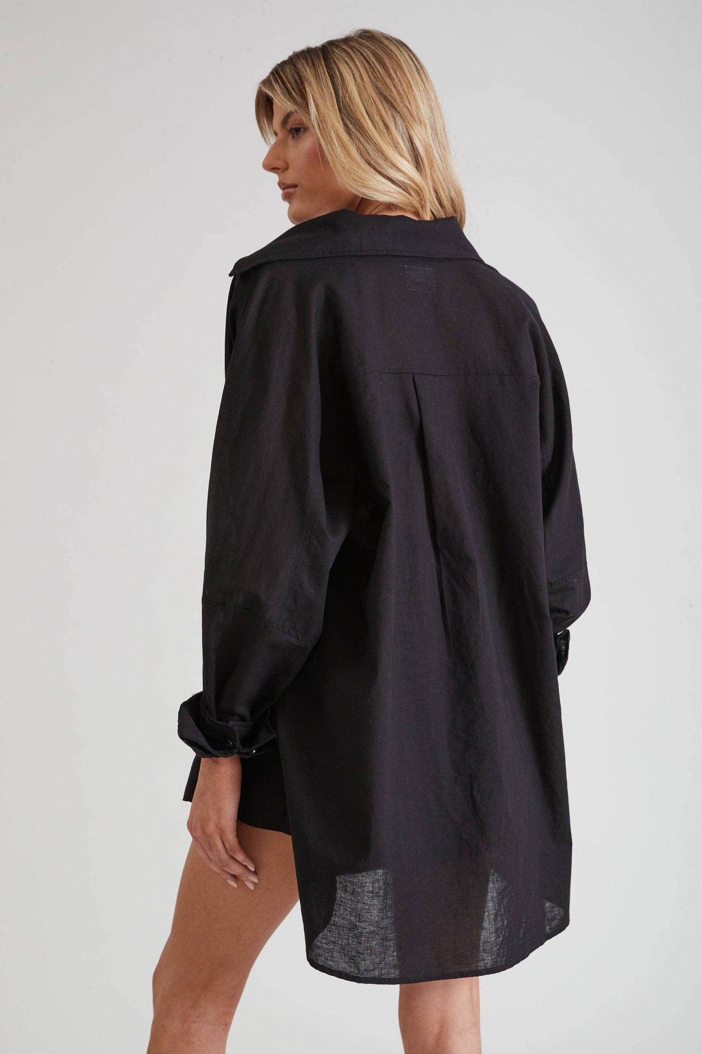 Monaco Linen Shirt (Black): XS/S