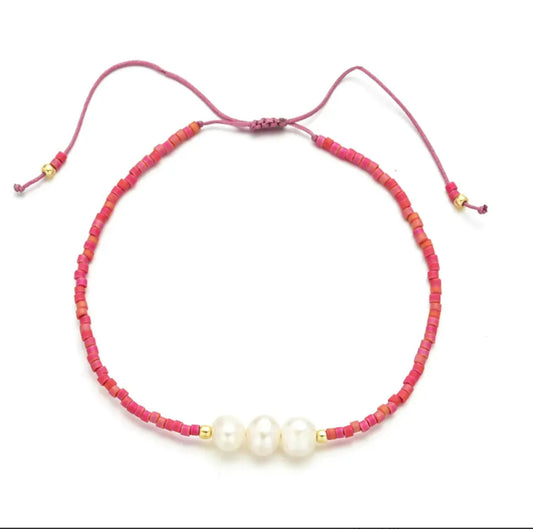 Sunset Pink Pearl bracelet