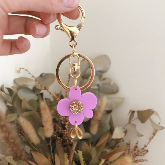 Flower Keyring | Lilac + Gold