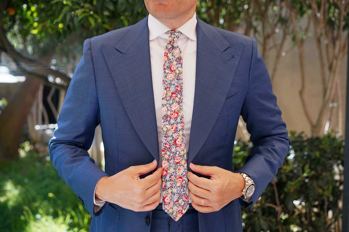 Chrysanthemum Floral Tie - Skinny