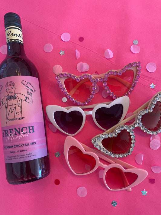 Pink Sparkle Heart Glasses