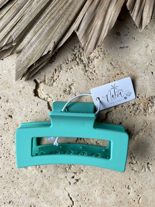 Claw Clip - Elongated Rectangle - Green