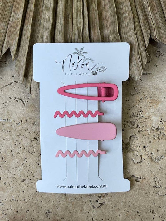 Hair Clip - Set of 4 - Squiggles - Fairy Floss