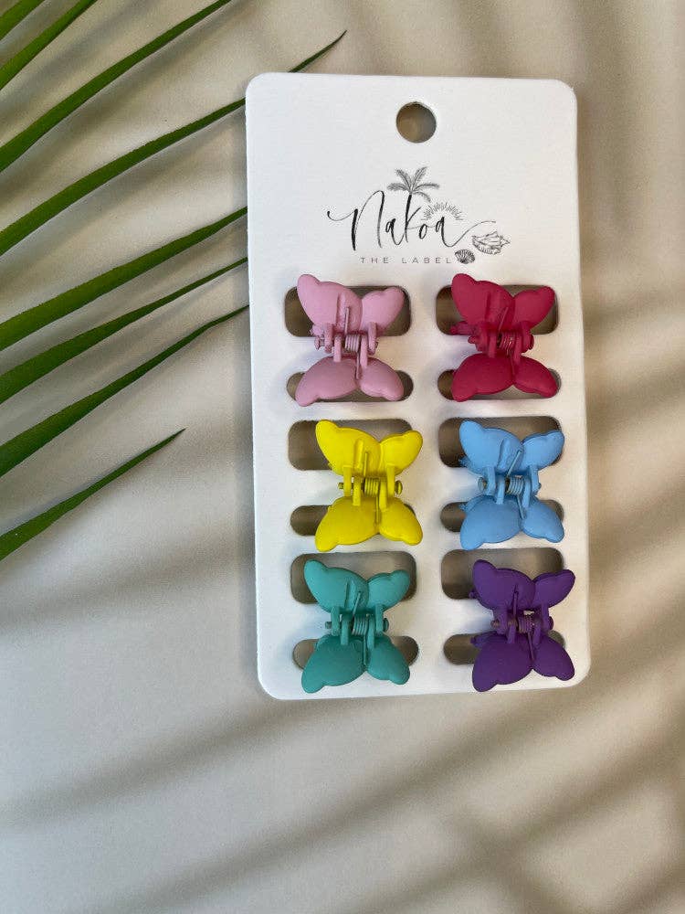 Claw Clip - Set of 6 - Bright - Mini Butterfly