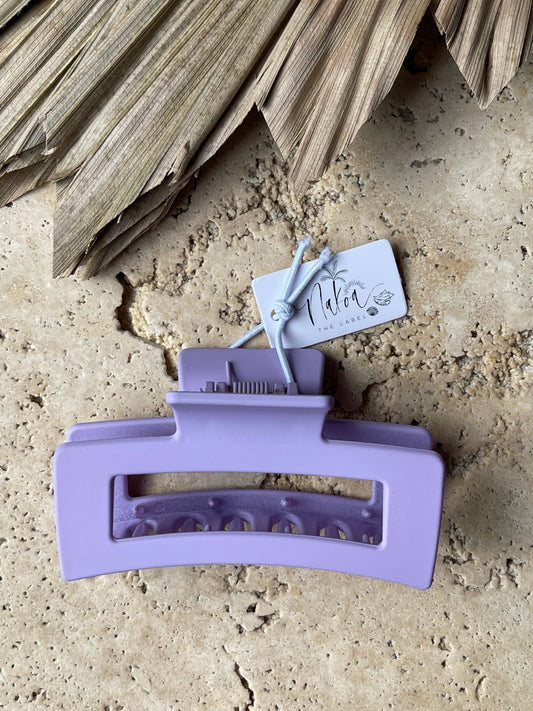 Claw Clip - Elongated Rectangle - Purple