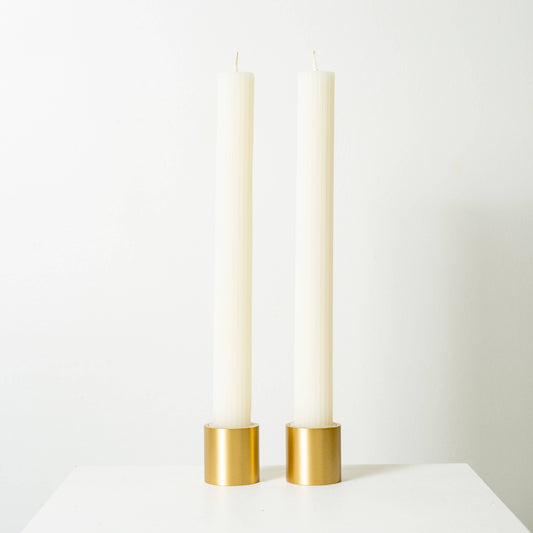 Column Pillar Candle Coconut & Saffron / White
