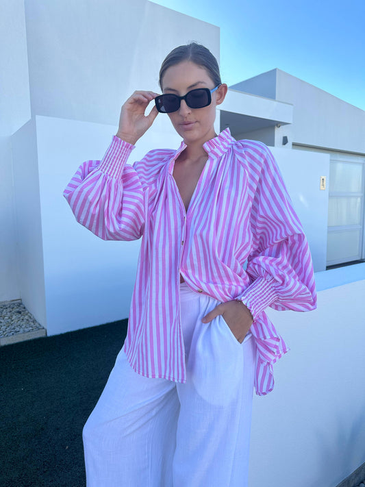 Pink Striped Blouse