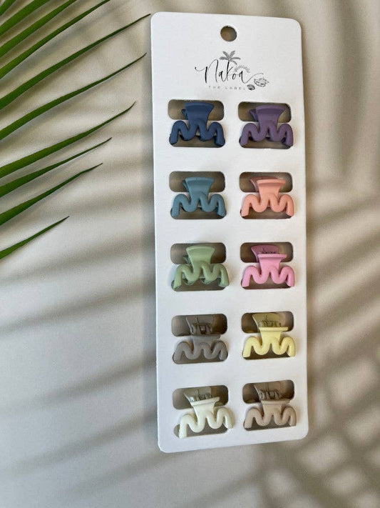 Claw Clip - Set of 10 - Pastel - Mini Wavy