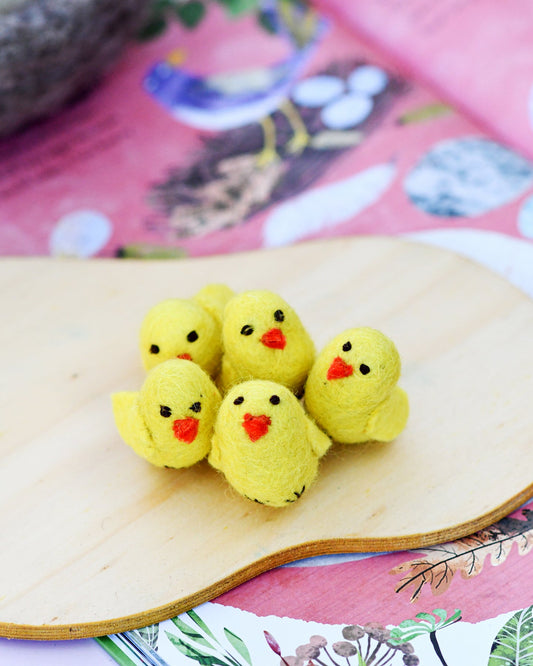 Felt Yellow Chicks (Set of 5)