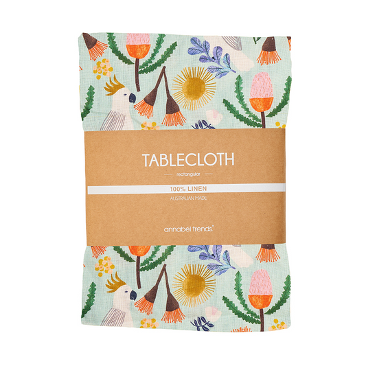 Linen tablecloth- Bushwalk