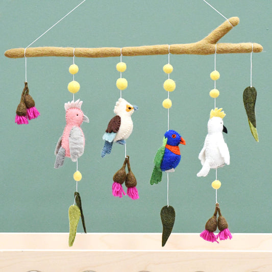 Nursery Cot - Mobile Hanging Australian Birds