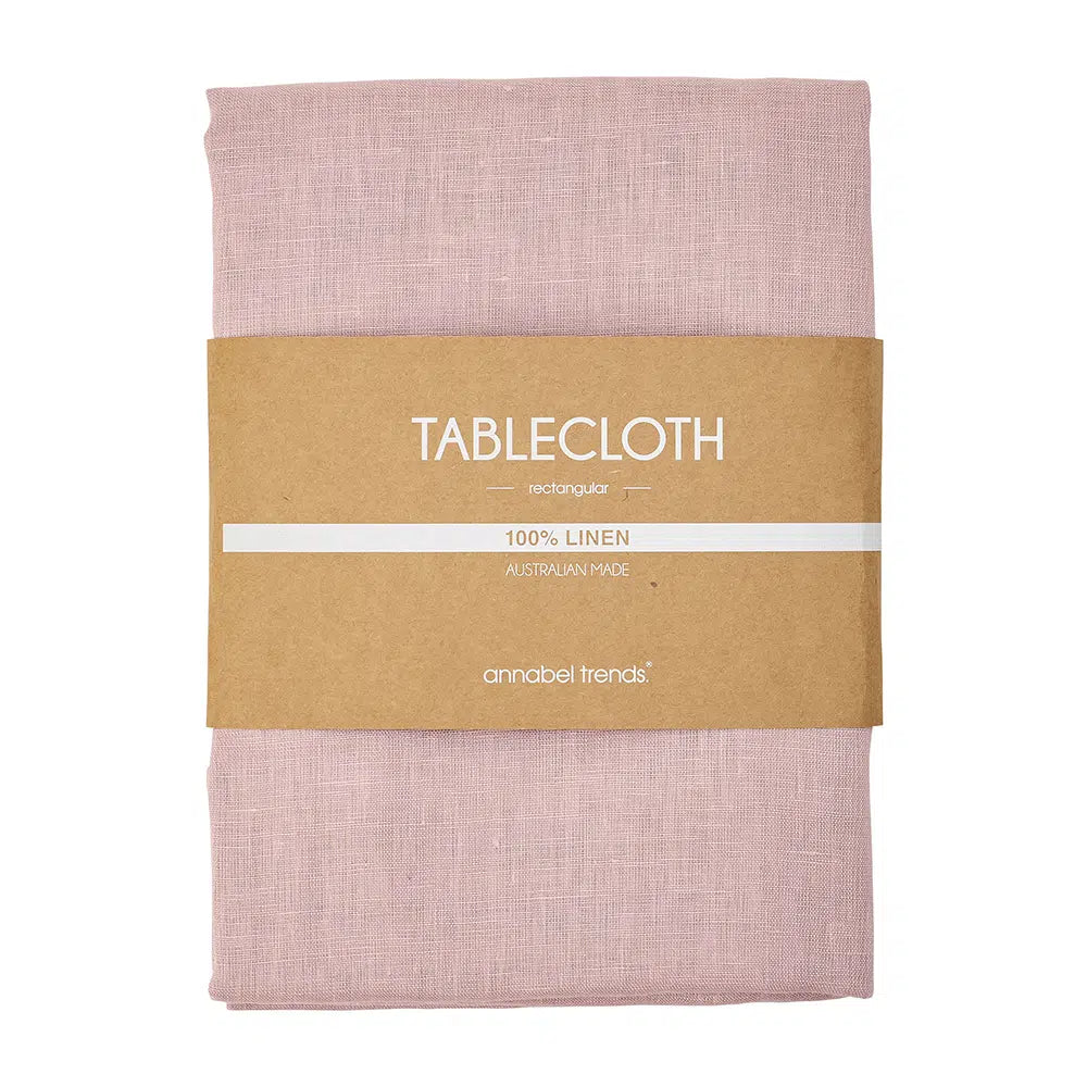 Linen tablecloth-rose pink