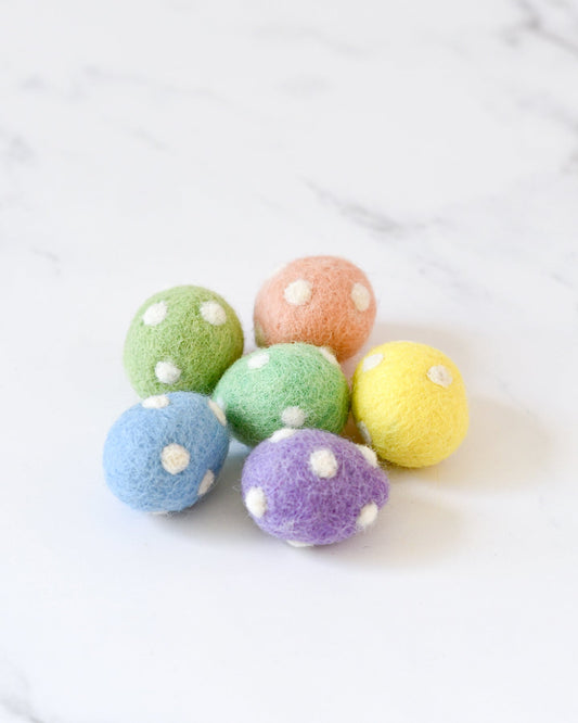 Felt Polkadot Eggs (Set of 6)