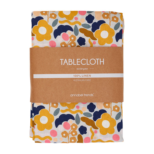 Linen tablecloth - Floral Puzzle