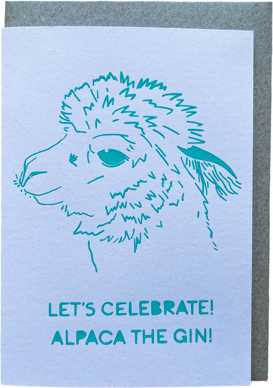 Let’s Celebrate Card, Alpaca the Gin